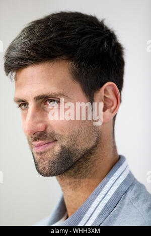 Aegon International 2017, Eastbourne, England - Novak Djokovic of Serbia press conference. Monday 26th, June. Photo Credit: Nick Walker/Sport Picture Stock Photo