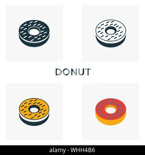 Chinese Food icon set. Four elements in diferent styles from fastfood icons collection. Creative chinese food icons filled, outline, colored and flat Stock Vector