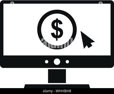 Web money monitor icon. Simple illustration of web money monitor vector icon for web design isolated on white background Stock Vector