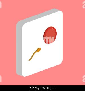 Fertilisation Simple vector icon. Illustration symbol design template for web mobile UI element. Perfect color isometric pictogram on 3d white square. Stock Vector