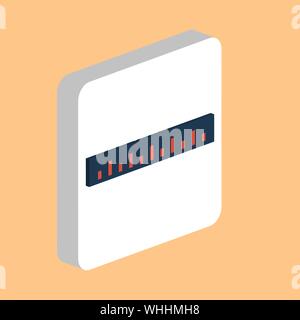 Straightedge, Ruler Simple vector icon. Illustration symbol design template for web mobile UI element. Perfect color isometric pictogram on 3d white s Stock Vector