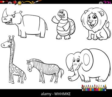 Coloring book with wild animals collection Stock Vector Image & Art - Alamy