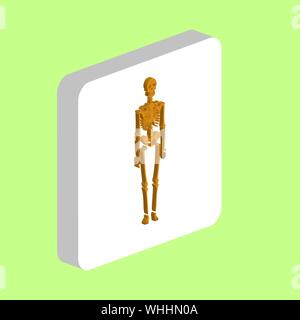 Human Skeleton Simple vector icon. Illustration symbol design template for web mobile UI element. Perfect color isometric pictogram on 3d white square Stock Vector