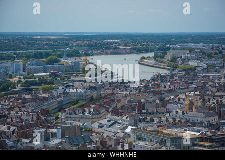 Nantes, Panorama von Tour Bretagne, Loire - Nantes, Panorama View from Tour Bretagne, Loire River Stock Photo