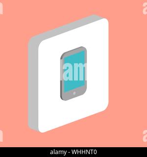 Tablet PC Simple vector icon. Illustration symbol design template for web mobile UI element. Perfect color isometric pictogram on 3d white square. Tab Stock Vector