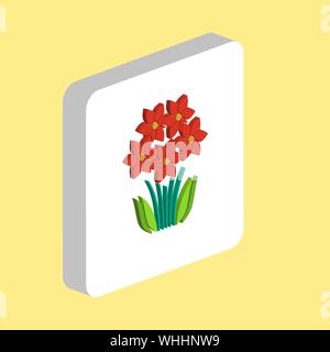 Bouquet Flowers Simple vector icon. Illustration symbol design template for web mobile UI element. Perfect color isometric pictogram on 3d white squar Stock Vector