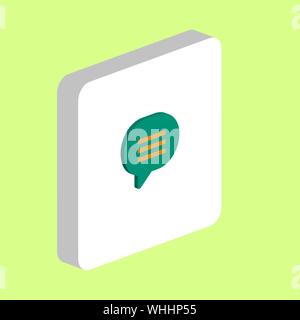 Speech Bubble, Chat Simple vector icon. Illustration symbol design template for web mobile UI element. Perfect color isometric pictogram on 3d white s Stock Vector