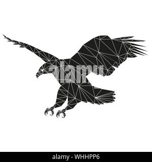 Eagle flies. Abstract silhouette of triangles Stock Vector
