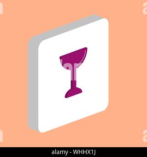Chalice, Cup Simple vector icon. Illustration symbol design template for web mobile UI element. Perfect color isometric pictogram on 3d white square. Stock Vector