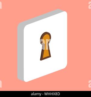 Keyhole, Key Hole Simple vector icon. Illustration symbol design template for web mobile UI element. Perfect color isometric pictogram on 3d white squ Stock Vector
