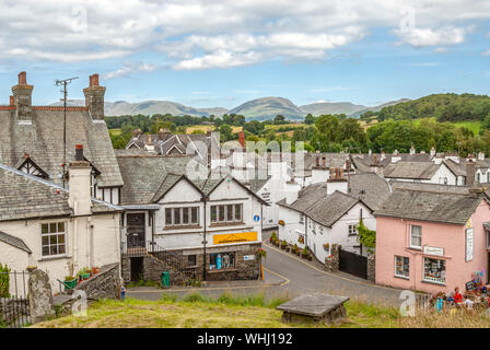 Hawkshead is a village in the Lake District, Cumbria, England. Stock Photo