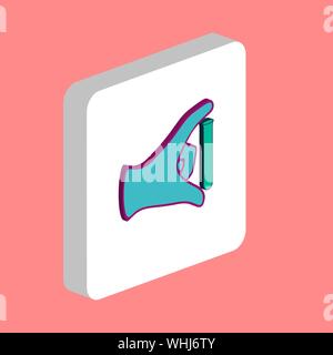 Experiment, Lab Simple vector icon. Illustration symbol design template for web mobile UI element. Perfect color isometric pictogram on 3d white squar Stock Vector