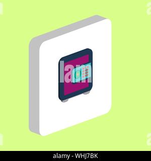 Strongbox, Safe Simple vector icon. Illustration symbol design template for web mobile UI element. Perfect color isometric pictogram on 3d white squar Stock Vector