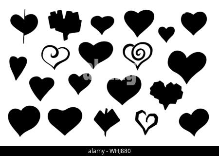 Download monochrome silhouette of heart shape decorative Stock ...