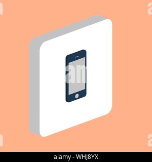 Touch Phone Simple vector icon. Illustration symbol design template for web mobile UI element. Perfect color isometric pictogram on 3d white square. T Stock Vector