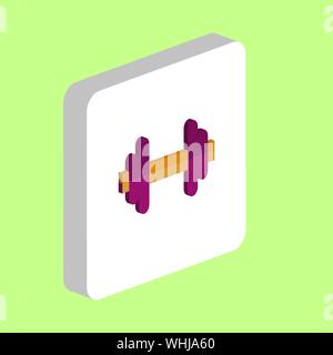 Barbell Simple vector icon. Illustration symbol design template for web mobile UI element. Perfect color isometric pictogram on 3d white square. Barbe Stock Vector