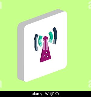 Transmitter, Antenna Simple vector icon. Illustration symbol design template for web mobile UI element. Perfect color isometric pictogram on 3d white Stock Vector