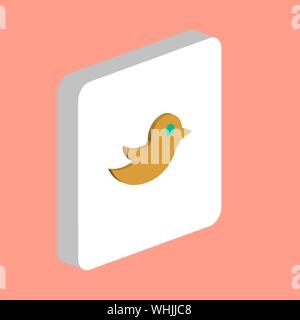 Bird Nightingale Simple vector icon. Illustration symbol design template for web mobile UI element Perfect color isometric pictogram on 3d white squar Stock Vector