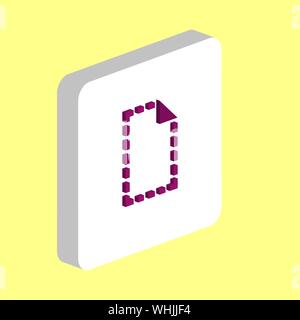 Paper Document Simple vector icon. Illustration symbol design template for web mobile UI element. Perfect color isometric pictogram on 3d white square Stock Vector