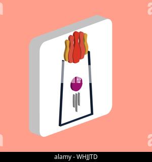 Bowling Game Simple vector icon. Illustration symbol design template for web mobile UI element. Perfect color isometric pictogram on 3d white square. Stock Vector