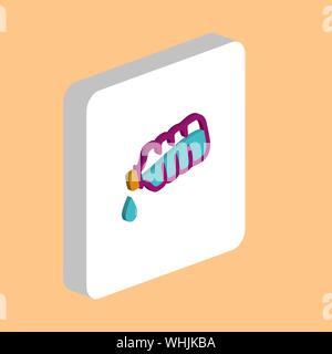 Water Plastic Bottle Simple vector icon. Illustration symbol design template for web mobile UI element Perfect color isometric pictogram on 3d white s Stock Vector