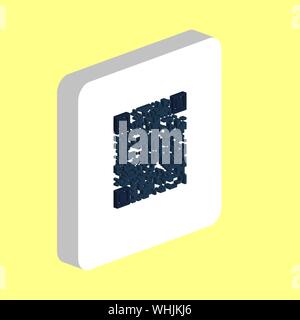 QR Code Simple vector icon. Illustration symbol design template for web mobile UI element. Perfect color isometric pictogram on 3d white square. QR Co Stock Vector