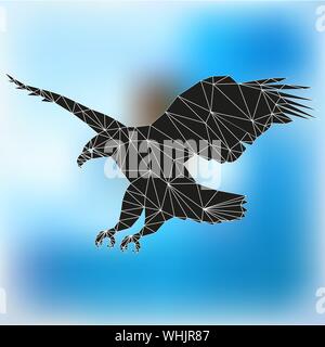 Eagle flies. Abstract silhouette of triangles Stock Vector