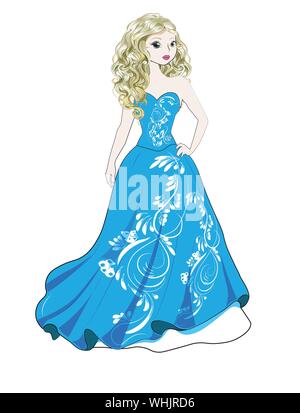 Beautiful Princess in Elegant Dress, Coloring Book Page Stock Vector -  Illustration of charming, bride: 76602786