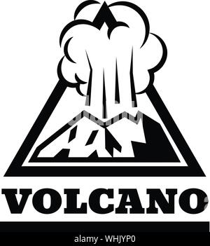 Exploding volcano logo, simple style Stock Vector