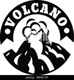 Volcano smoke logo, simple style Stock Vector