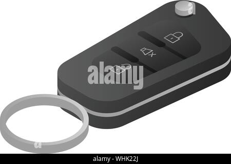 Car alarm remote key icon, isometric style Stock Vector