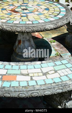 Multi Colored Tile Table Colored mosaic tiles Stock Photo - Alamy