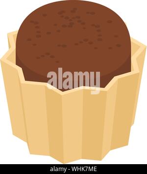 Cocoa cupcake icon, isometric style Stock Vector
