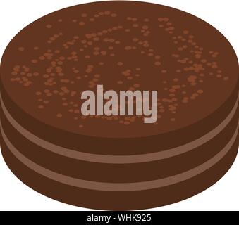 Cocoa cake icon, isometric style Stock Vector