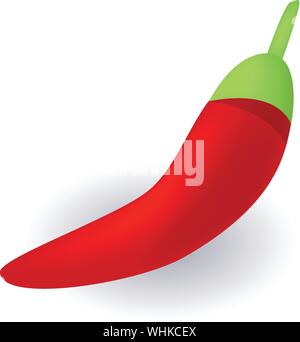 Red chilli pepper icon, isometric style Stock Vector