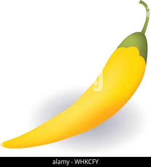 Yellow chili pepper icon, isometric style Stock Vector