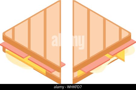 Breakfast sandwich icon, isometric style Stock Vector