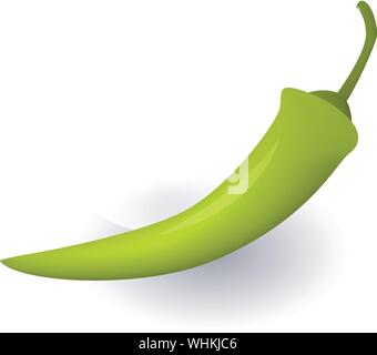 Green chili icon, isometric style Stock Vector