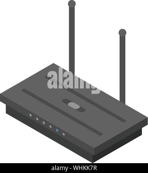 Wireless router icon, isometric style Stock Vector