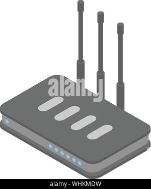 Firewall router icon, isometric style Stock Vector