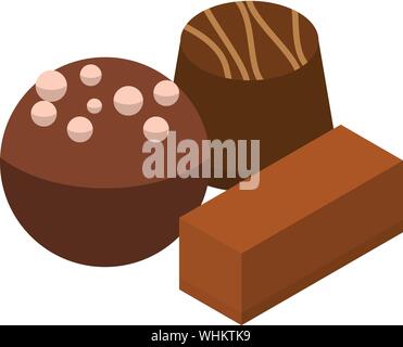 Cocoa choco icon, isometric style Stock Vector