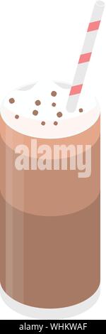 Cocoa latte icon, isometric style Stock Vector
