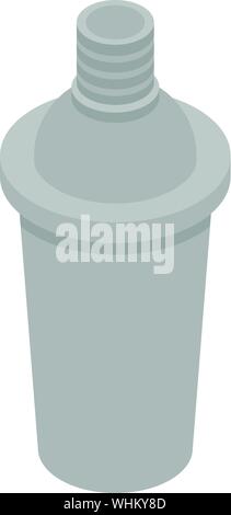 Modern steel shaker icon, isometric style Stock Vector