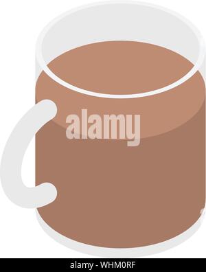 Cocoa mug icon, isometric style Stock Vector