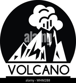 Volcano lava logo, simple style Stock Vector