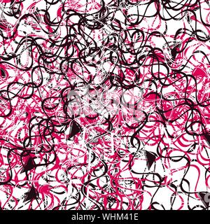 Random lines, shapes geometric abstract art. Colorful (duotone) scattered design artistic illustration. Irregular, clutter noise, glitch illustration. Stock Vector