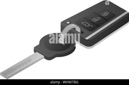 Car alarm key icon, isometric style Stock Vector
