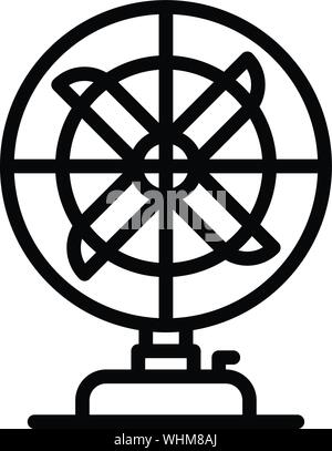 Retro fan icon, outline style Stock Vector