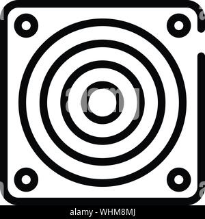 Exhaust fan grill icon, outline style Stock Vector