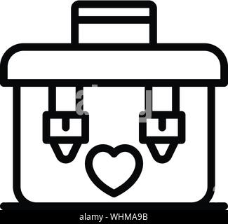 Organ transplant box icon, outline style Stock Vector